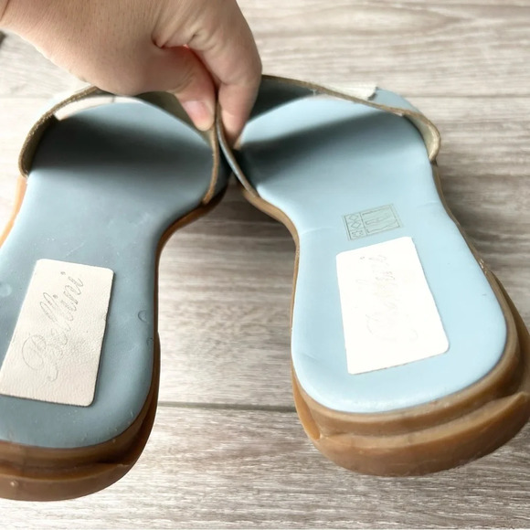 Bellini Blue  Leather Slide Sandal Made in Italy - Picture 10 of 13